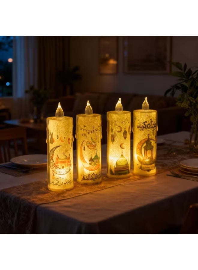 أربع شموع إلكترونية بدون لهب لشهر رمضان - Image 3